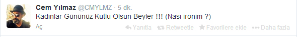 Cem Yılmaz'dan ilginç 'Kadınlar Günü' mesajı!
